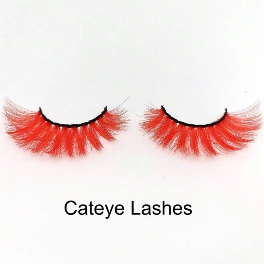 Cat eye red eyelashes Halloween vampire devil costume